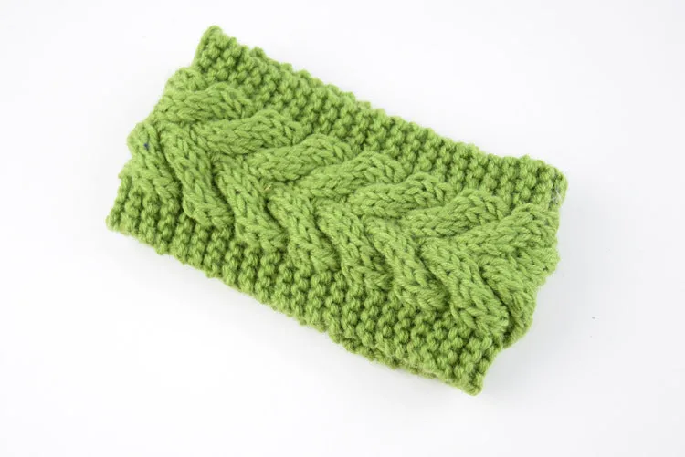 Acrylic Thick Wool Knitted Headband Diagonally Crossed Hair Accessories For Women