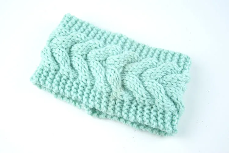 Acrylic Thick Wool Knitted Headband Diagonally Crossed Hair Accessories For Women