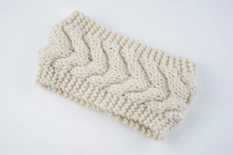 Acrylic Thick Wool Knitted Headband Diagonally Crossed Hair Accessories For Women