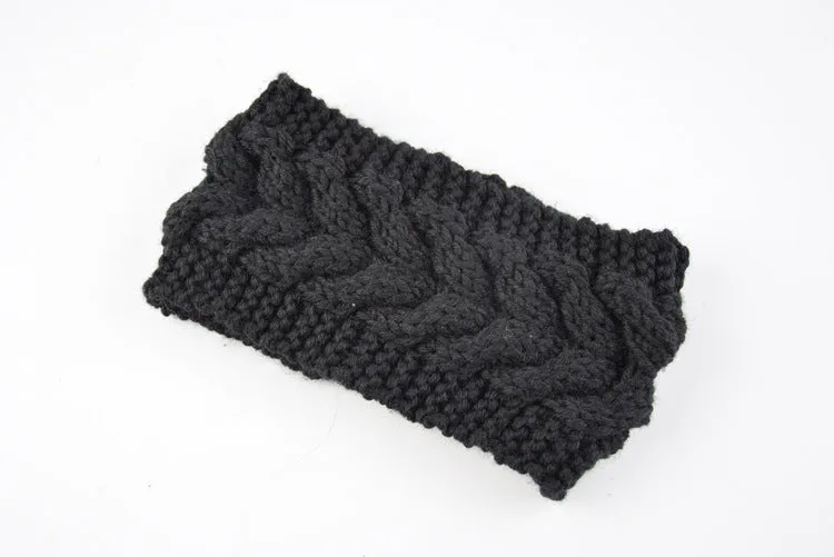 Acrylic Thick Wool Knitted Headband Diagonally Crossed Hair Accessories For Women