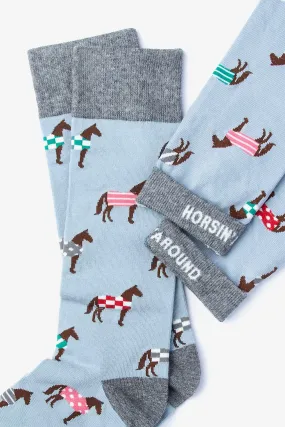 Alynn Horsin Around Socks Pale Blue Horse AS180703 SS24