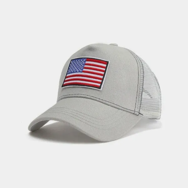 American Flag Trucker Hat