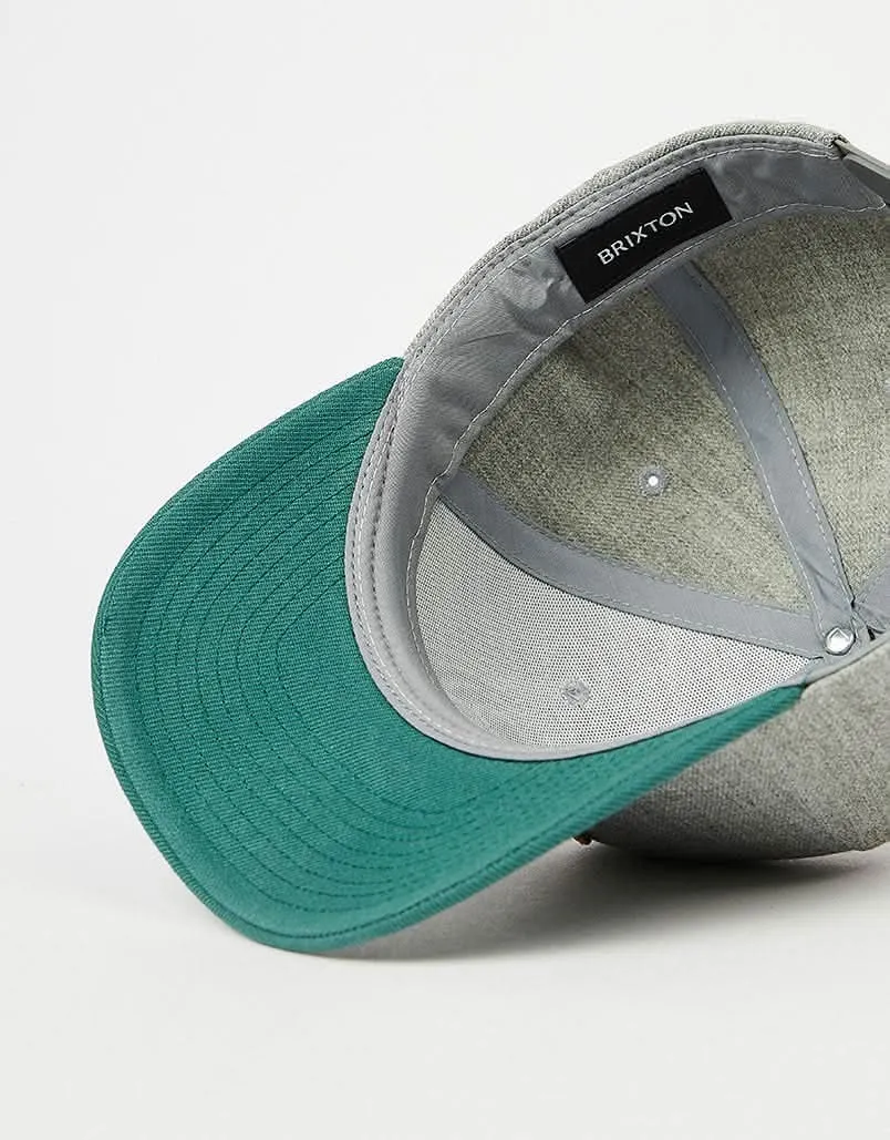 Brixton Crest C Snapback Cap - Dark Heather Grey/Dark Green