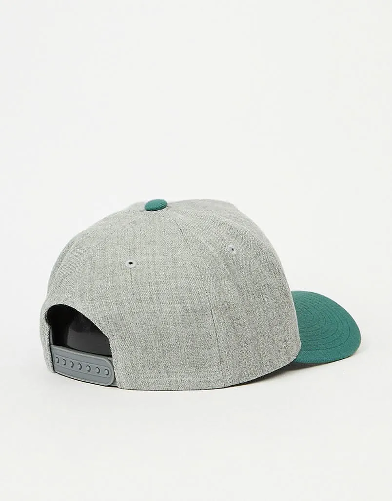 Brixton Crest C Snapback Cap - Dark Heather Grey/Dark Green