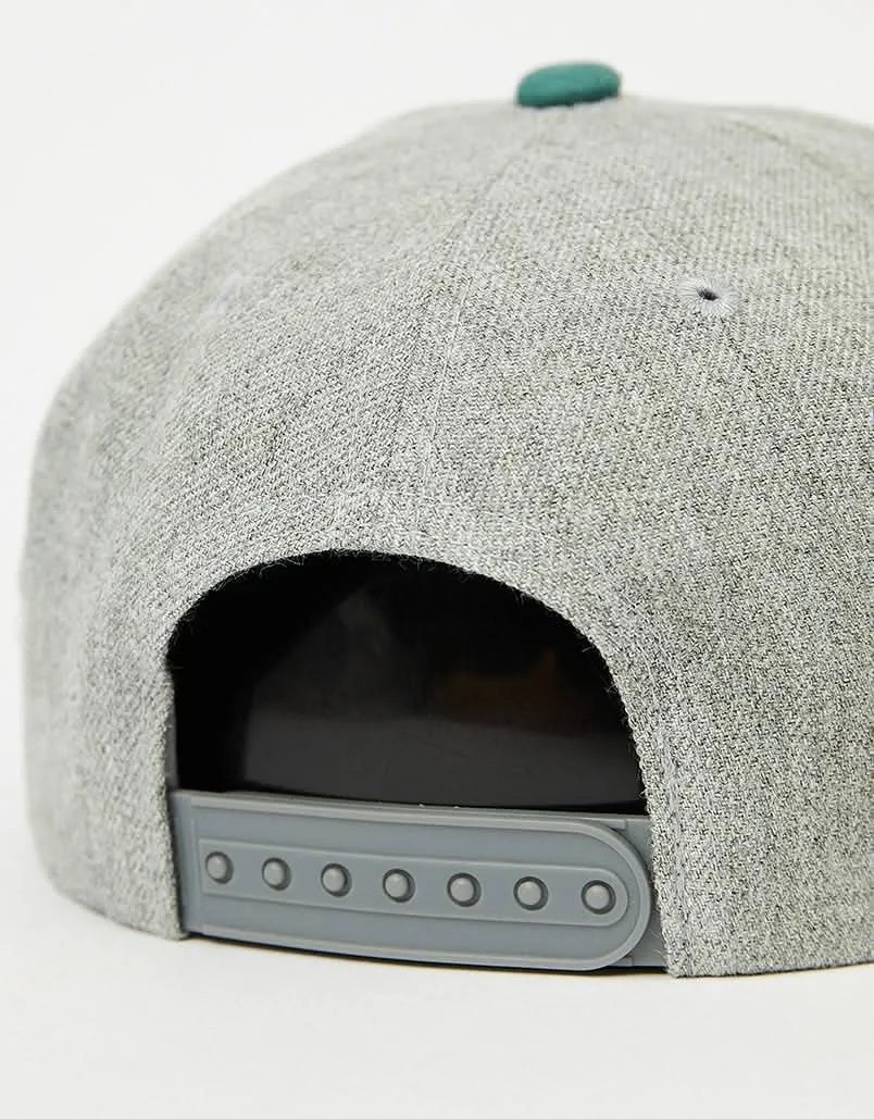 Brixton Crest C Snapback Cap - Dark Heather Grey/Dark Green