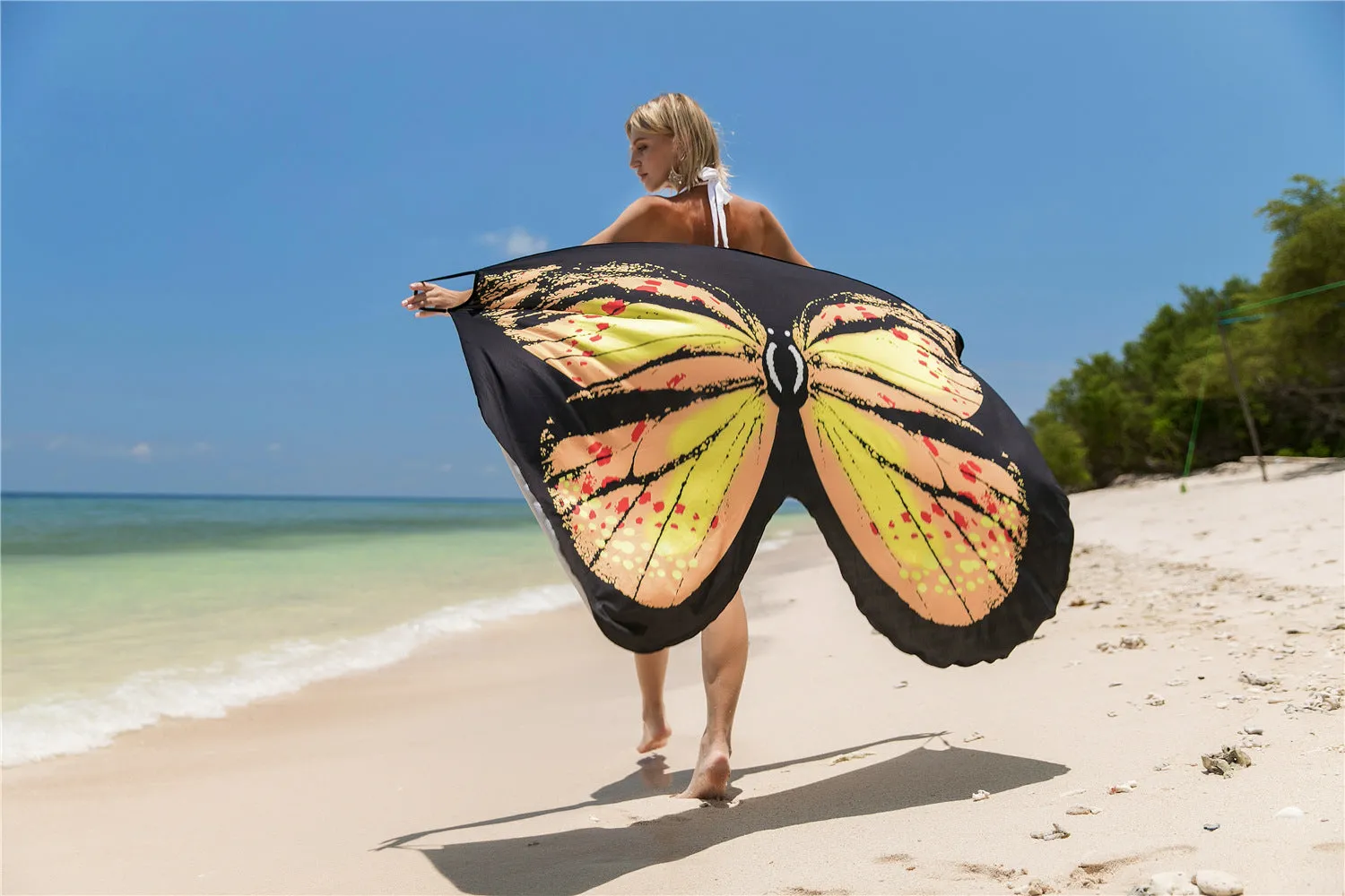 Butterfly Printed Vacation Dress Shawls Wholesale Dresses Special Design