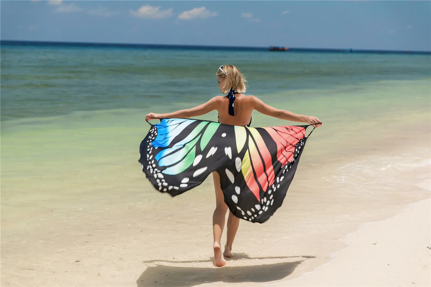 Butterfly Printed Vacation Dress Shawls Wholesale Dresses Special Design