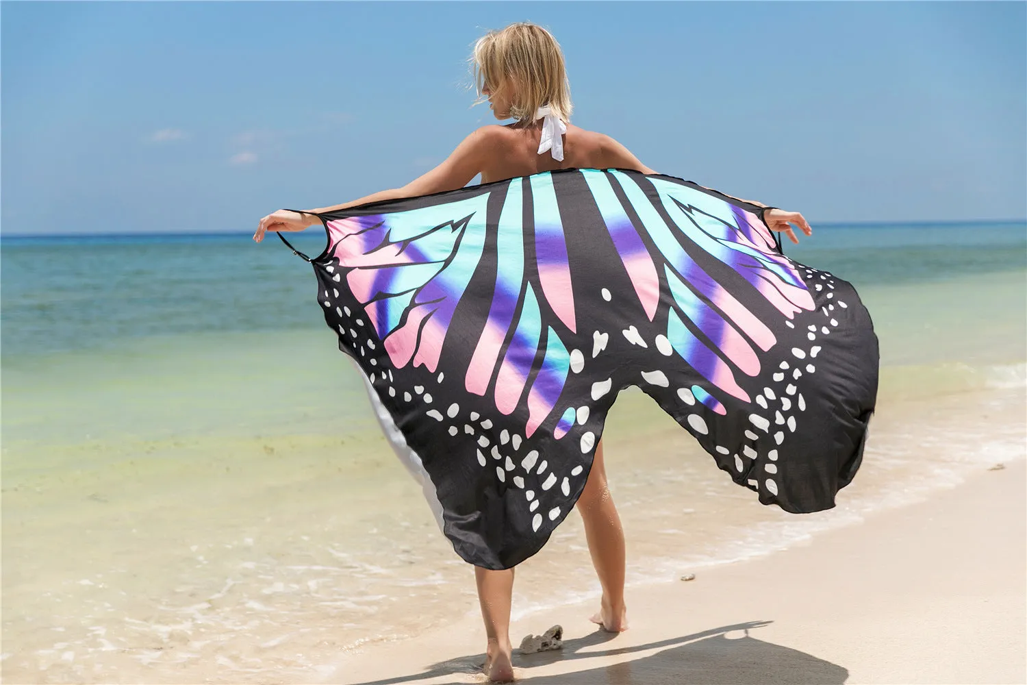 Butterfly Printed Vacation Dress Shawls Wholesale Dresses Special Design