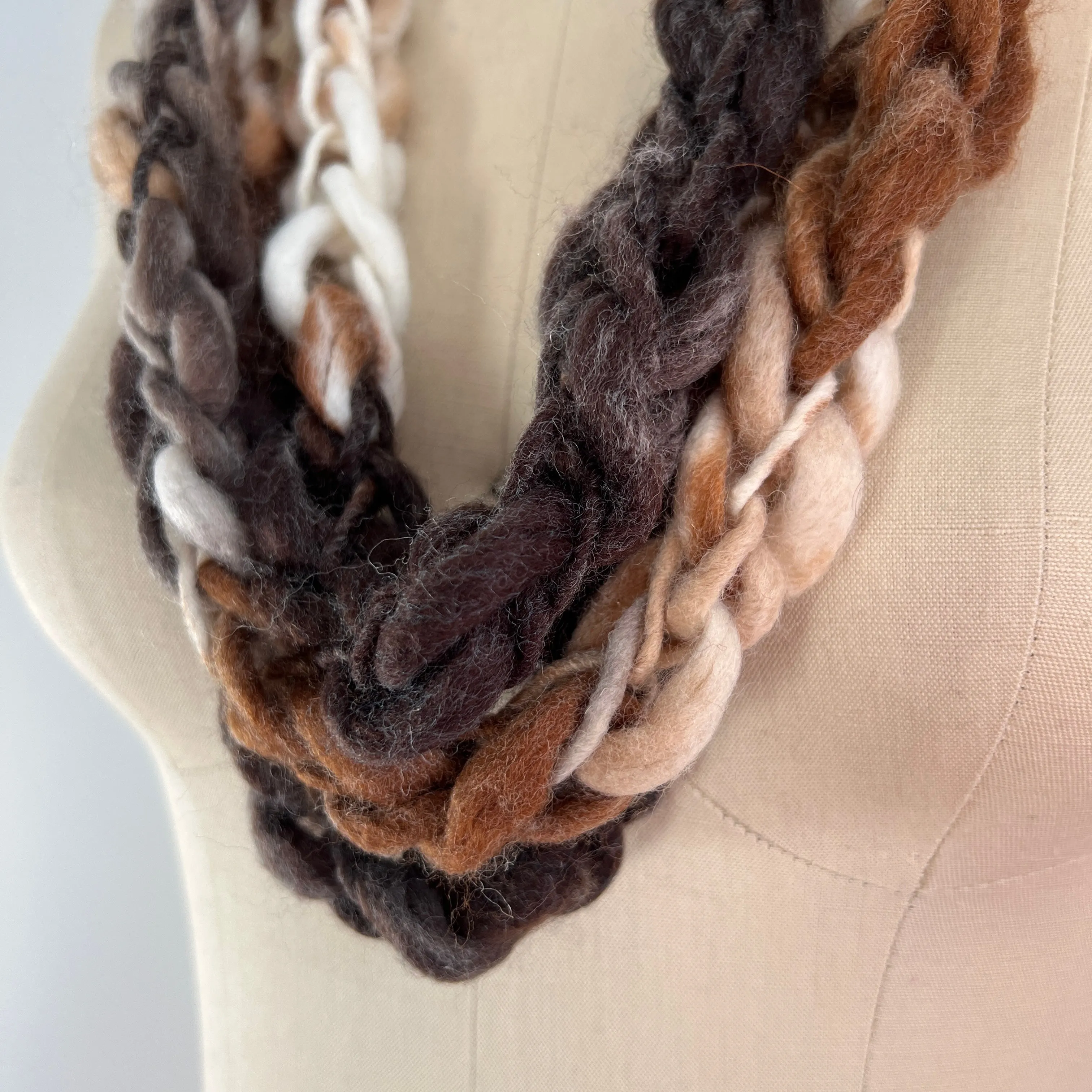 'Cappuccino' Cozy Scarf Necklace