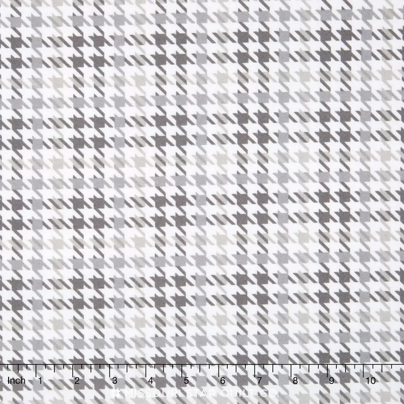 Cozy Cotton Flannels - Houndstooth Grey Yardage