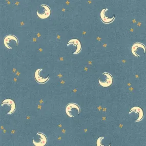 Cozy Cotton Flannels - Over the Moon Full Collection Moons Blueberry Yardage