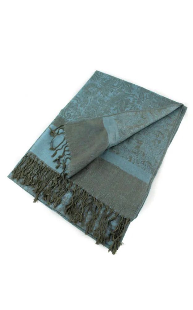 DB018-070 Light Paisley Pashmina Scarf Shawls