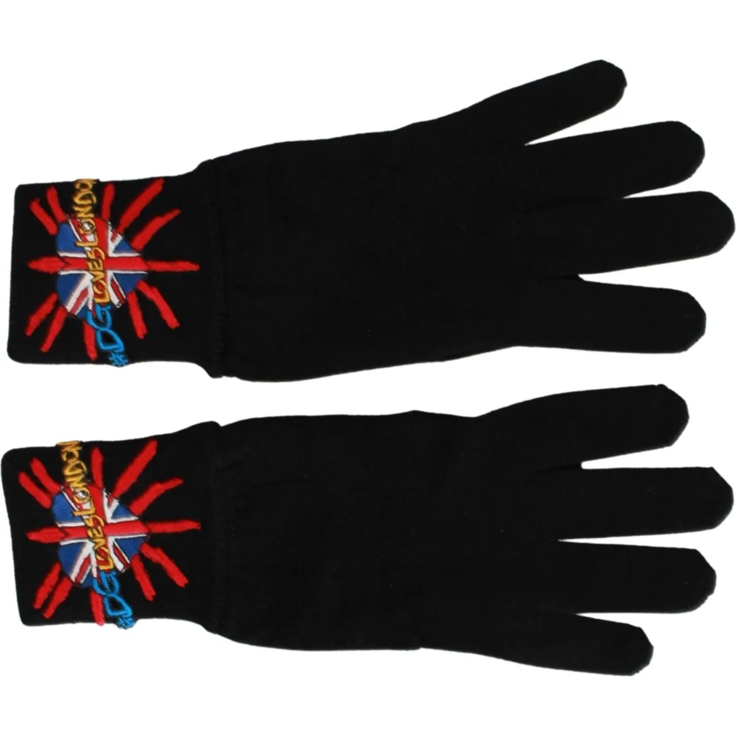 Dolce & Gabbana Elegant Black Virgin Wool Unisex Gloves