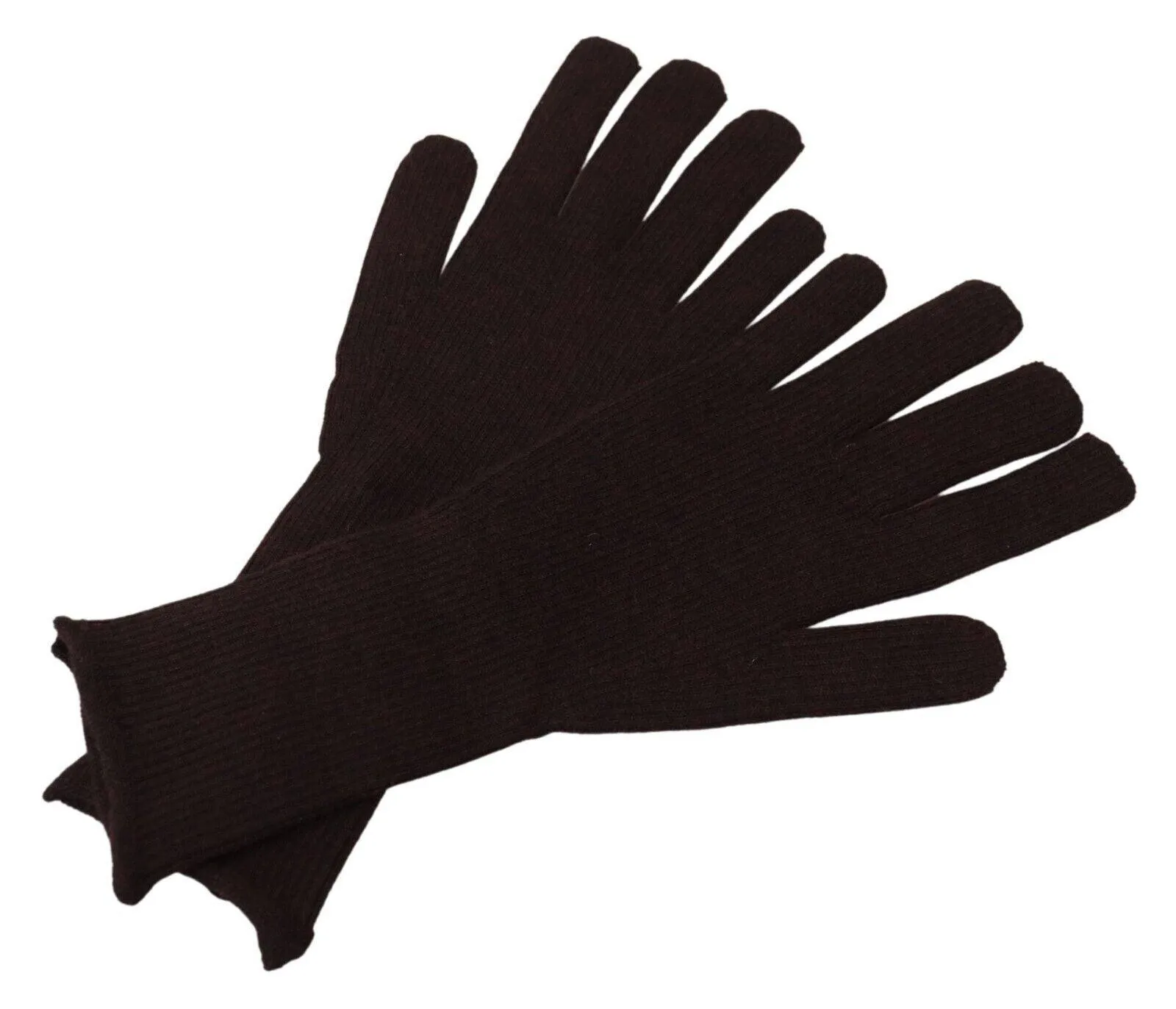 Dolce & Gabbana Elegant Silk Cashmere Brown Gloves