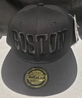 Ernest -- Snapback Boston Baseball Cap -- All Black