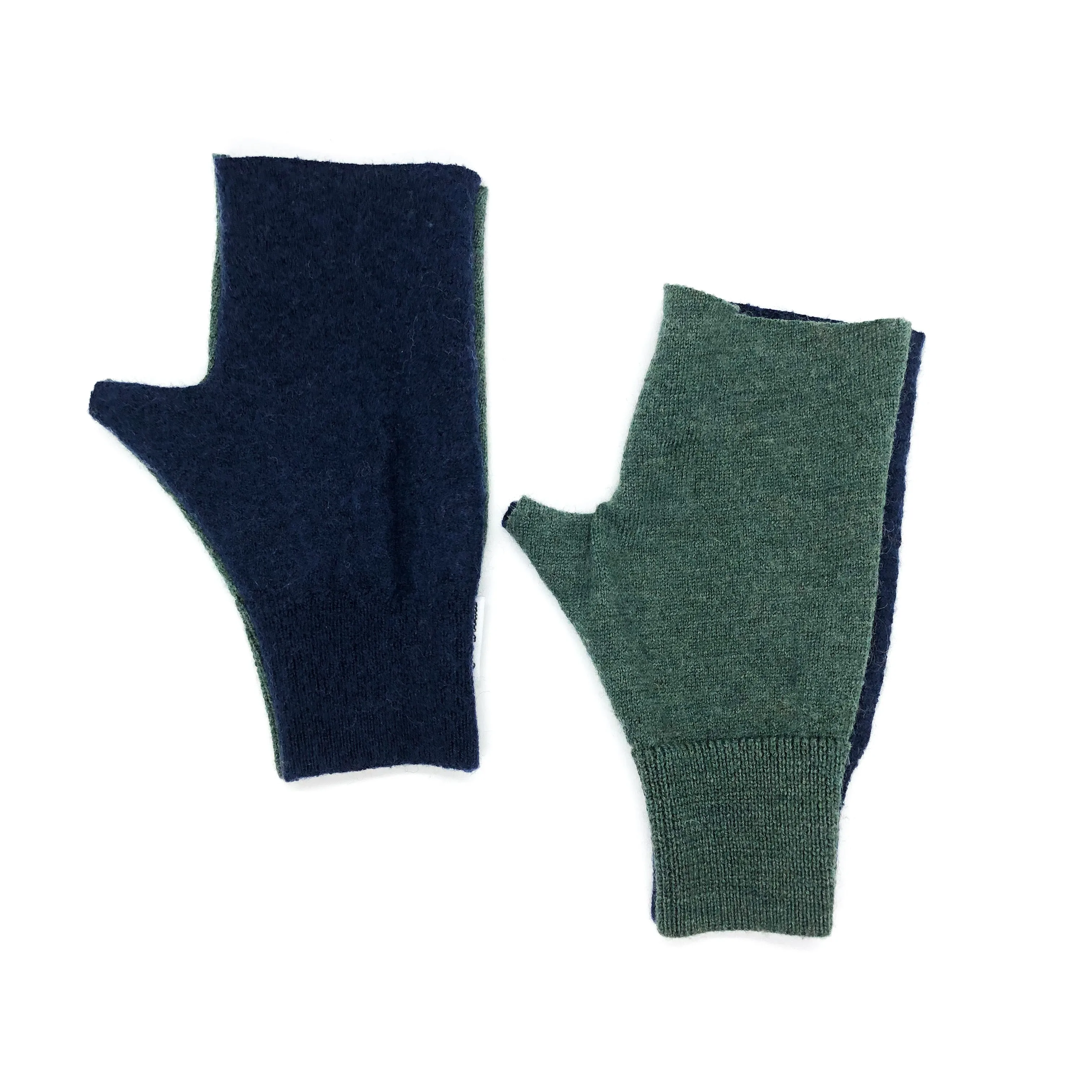 Fingerless Mittens | Blue & Green