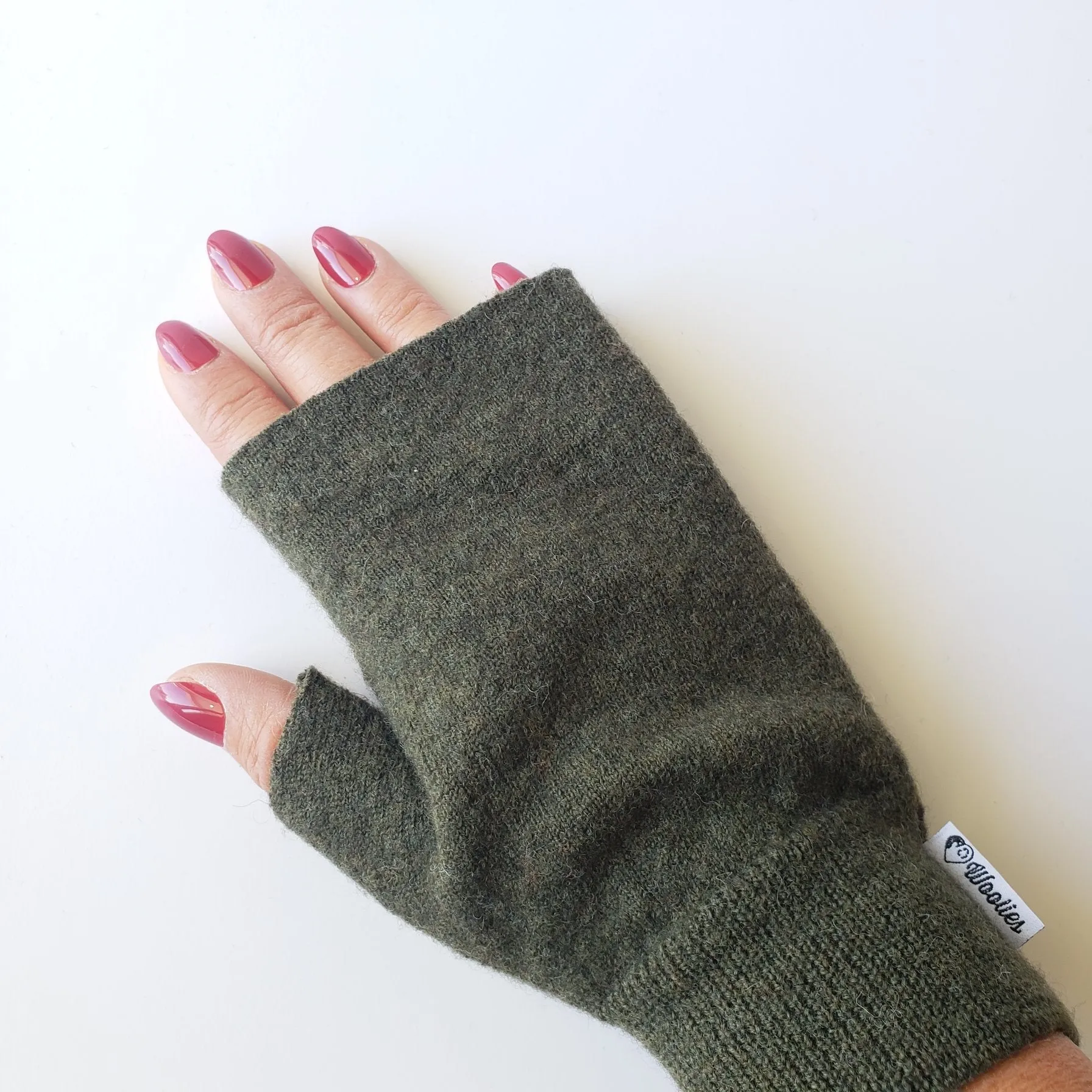 Fingerless Mittens | Blue & Green