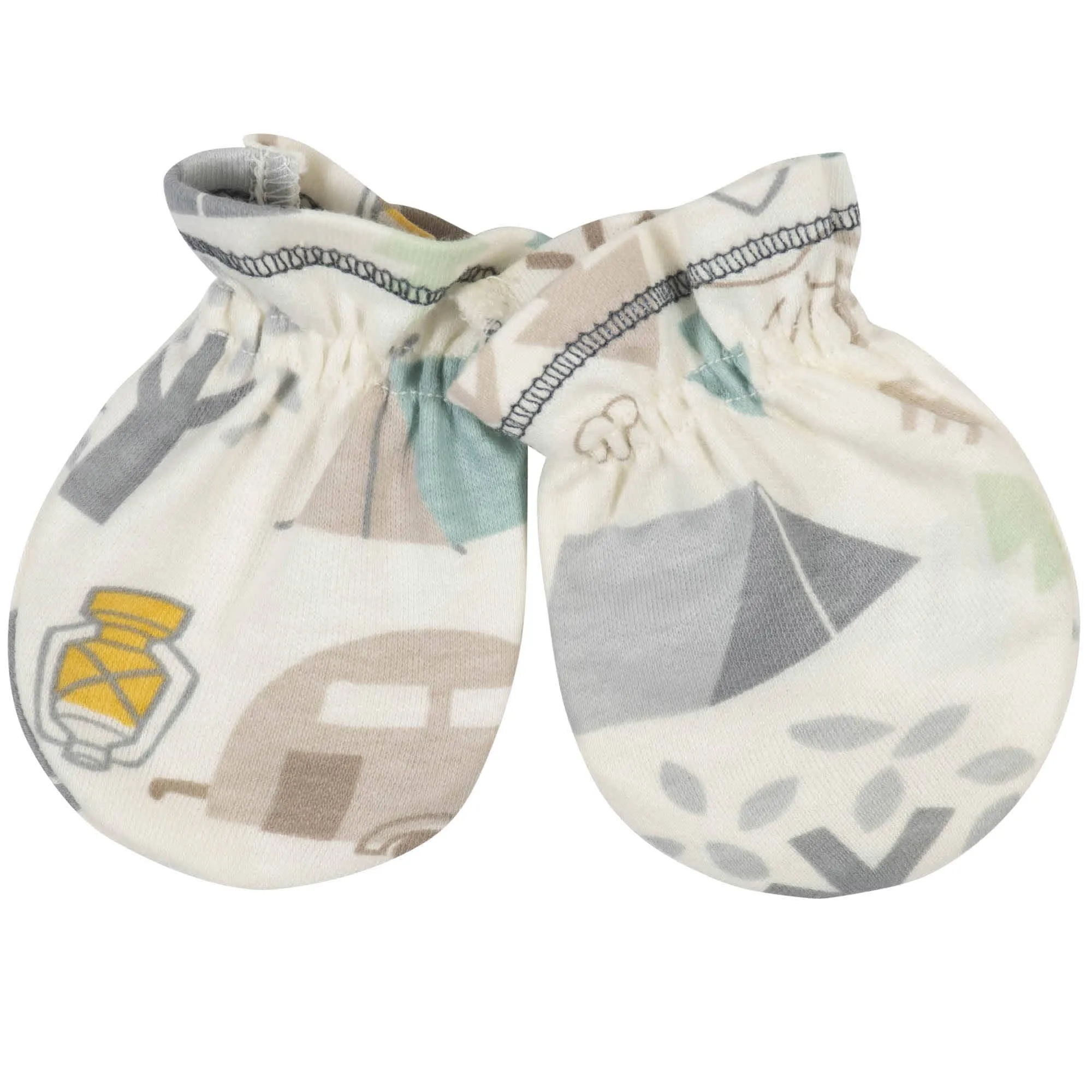 Gerber® Organic 4-Piece Baby Boys Bear Cap and Mitten Set