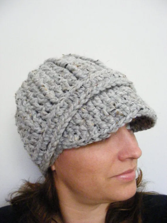 Gray marble buckle beanie winter hat