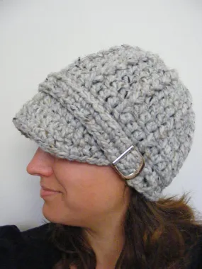 Gray marble buckle beanie winter hat