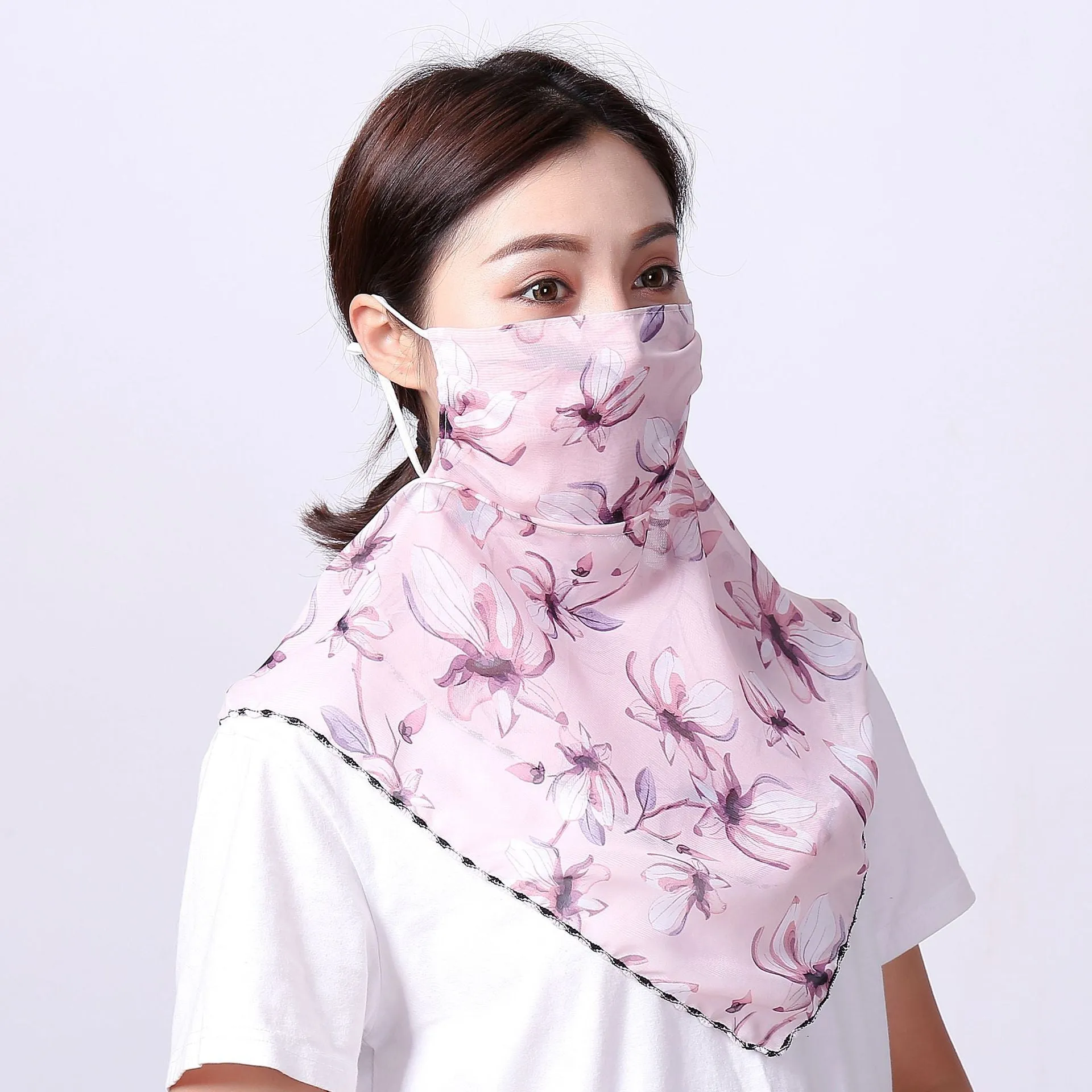 Hanging Ear Thin Face-covering Scarf Triangle Veil Scarf