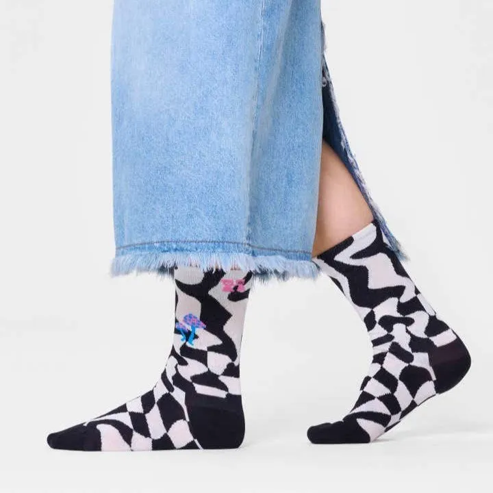 Happy Socks: Distorted Check Black White