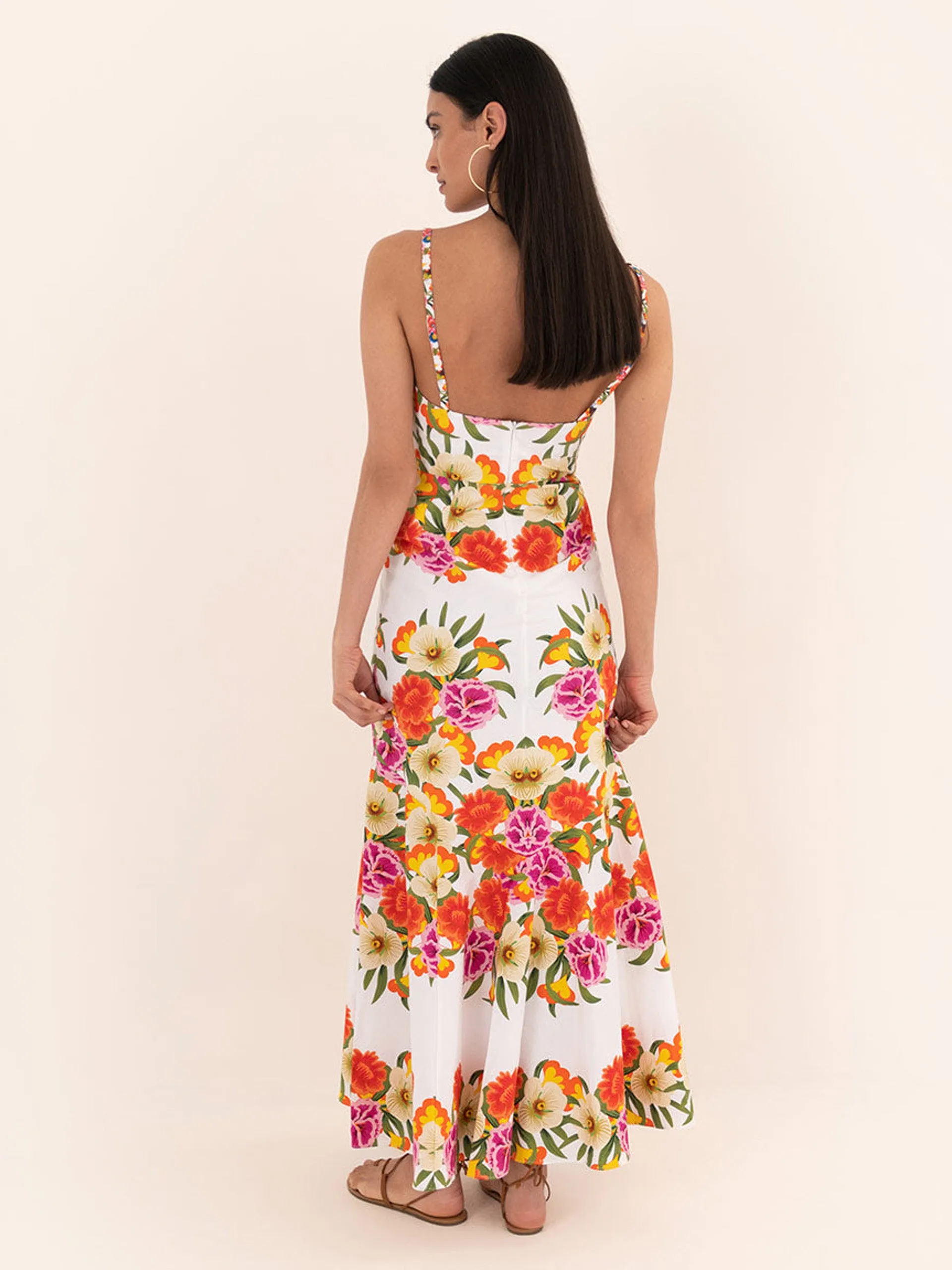 Jalisa cotton maxi dress in Vila Floral white