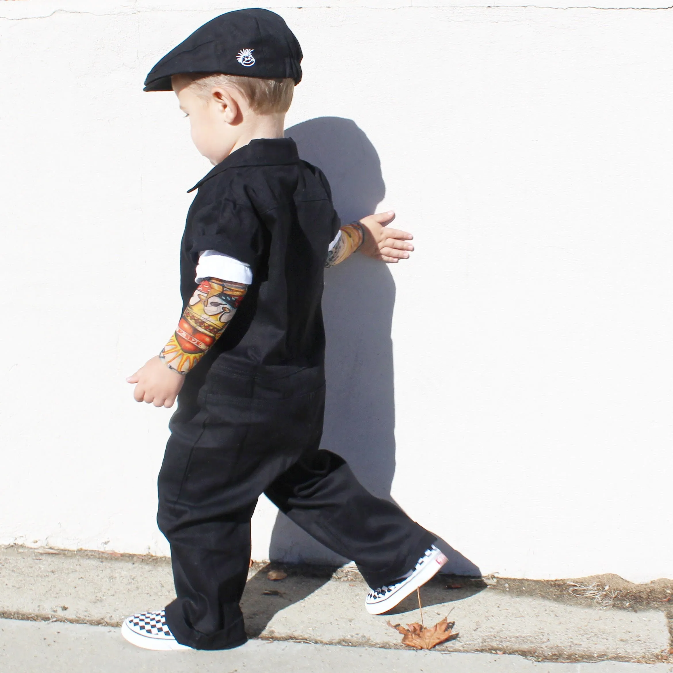 Knuckleheads Black Scally Flat Cap For Children