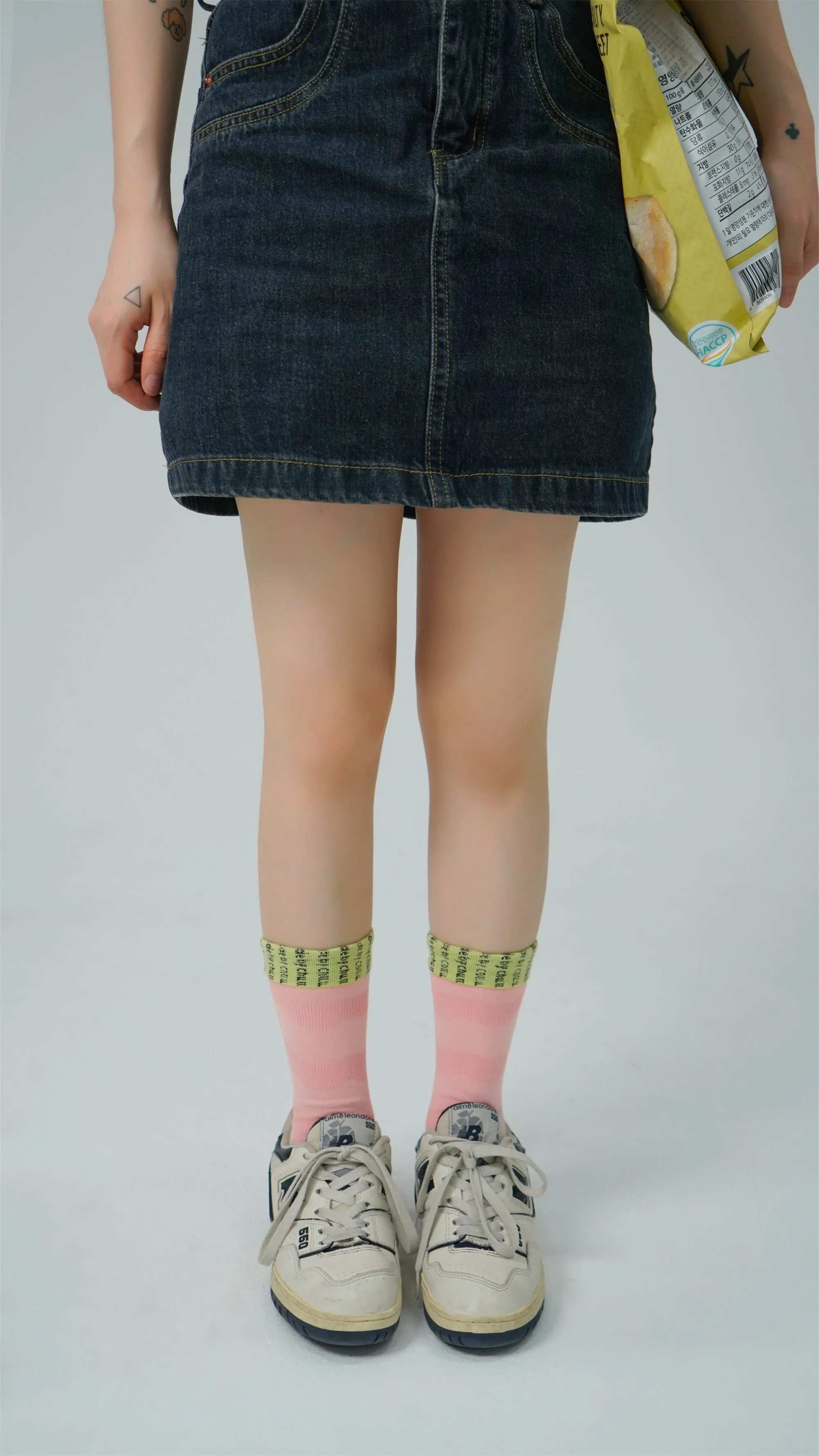 Logo Colorful Macaron High Socks