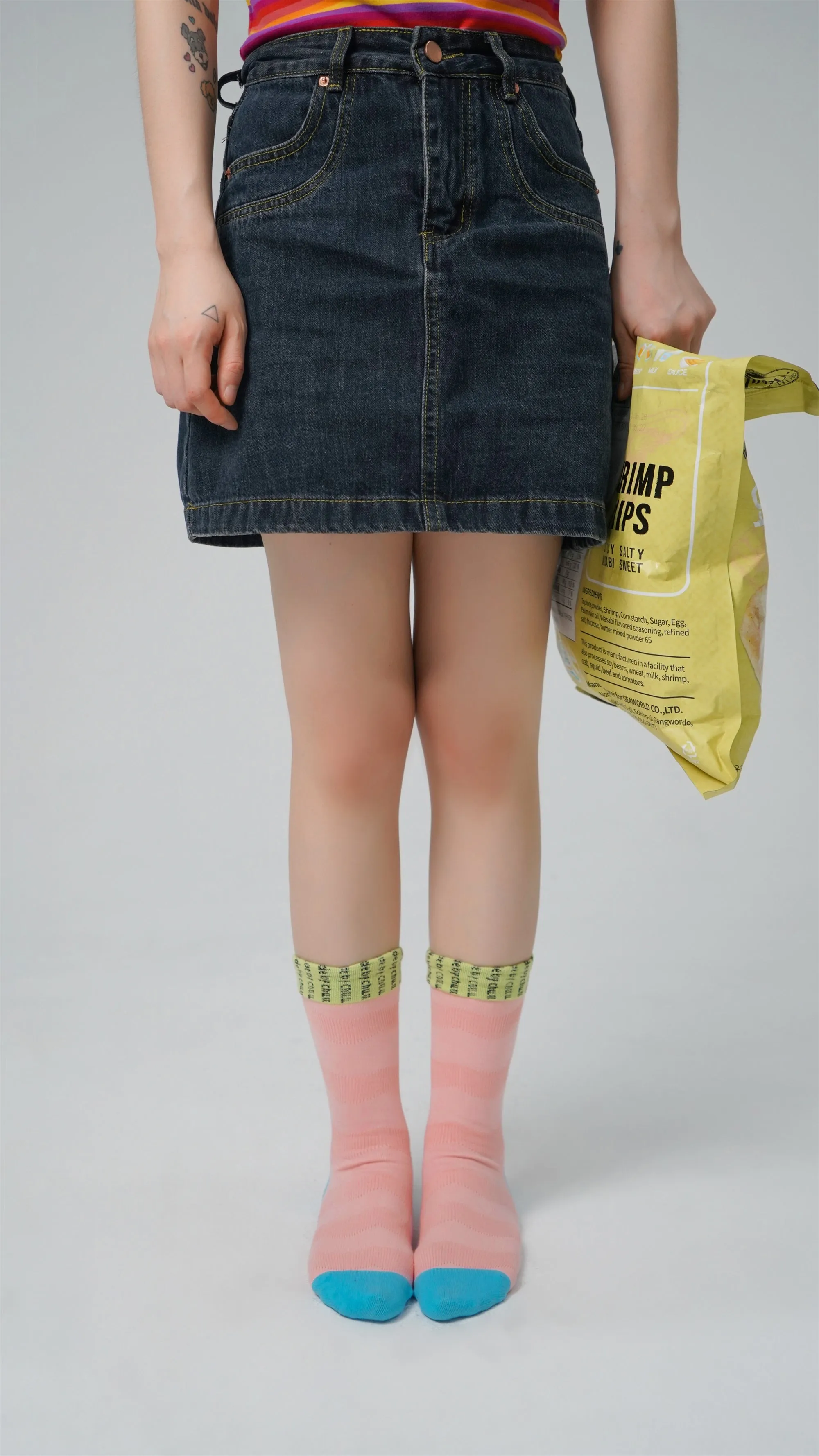 Logo Colorful Macaron High Socks