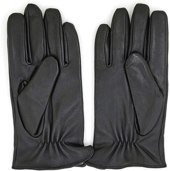 Luxury Mens Leather Gloves Cashmere Lined-Soft Comfortable Lambskin Touchsreen