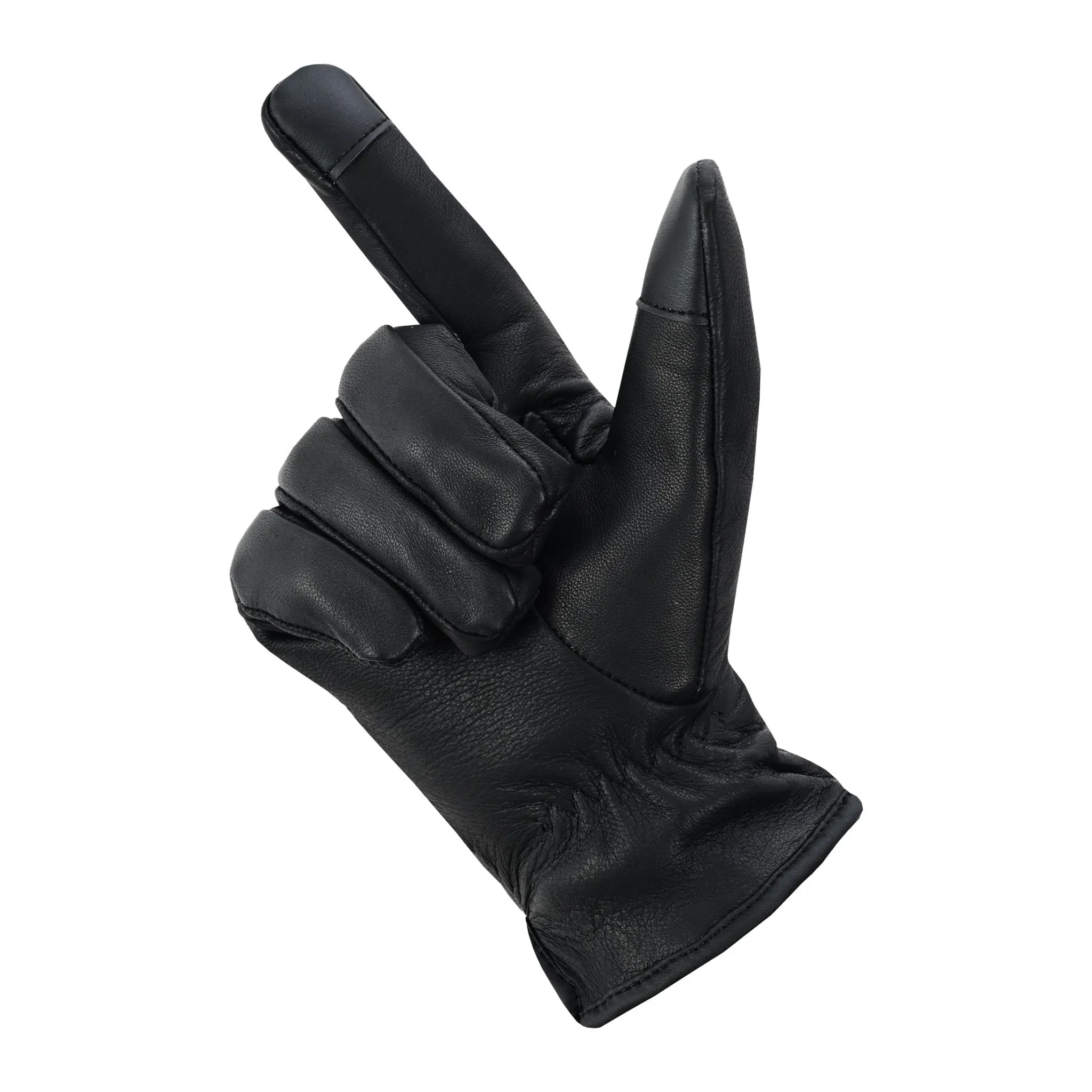 Luxury Mens Leather Gloves Cashmere Lined-Soft Comfortable Lambskin Touchsreen