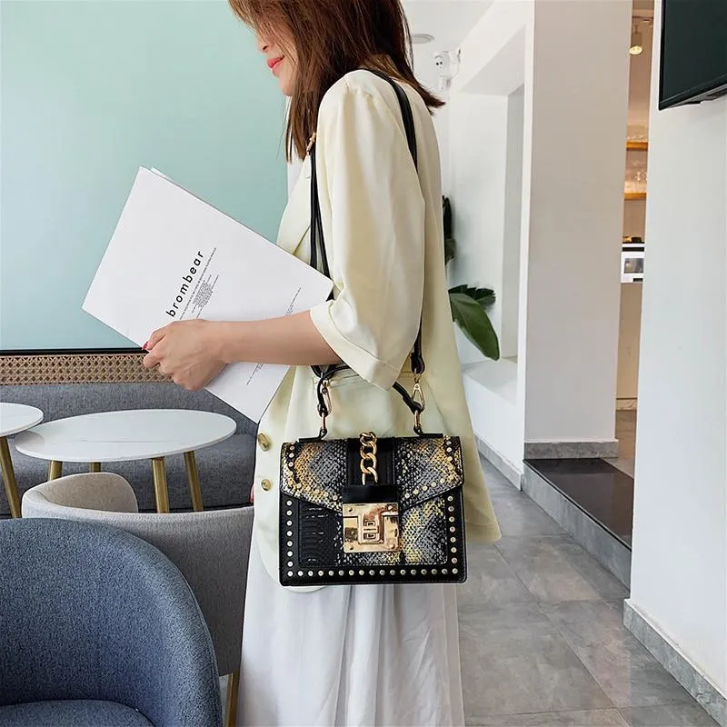 Luxury Small Cross Body Chain Rivet Handbag