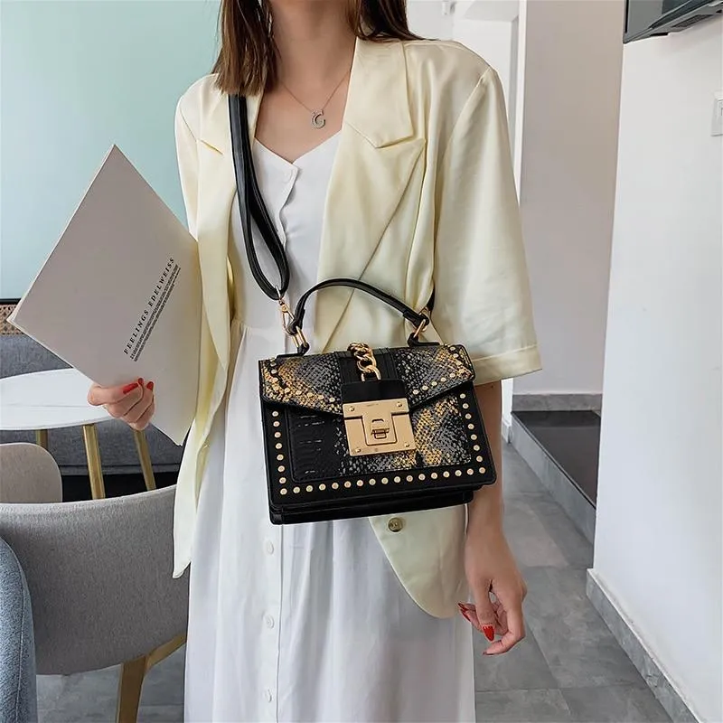 Luxury Small Cross Body Chain Rivet Handbag