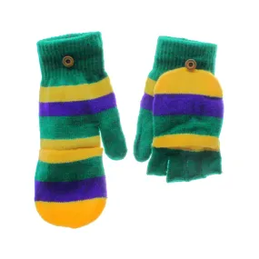 Mardi Gras Mittens 9"L