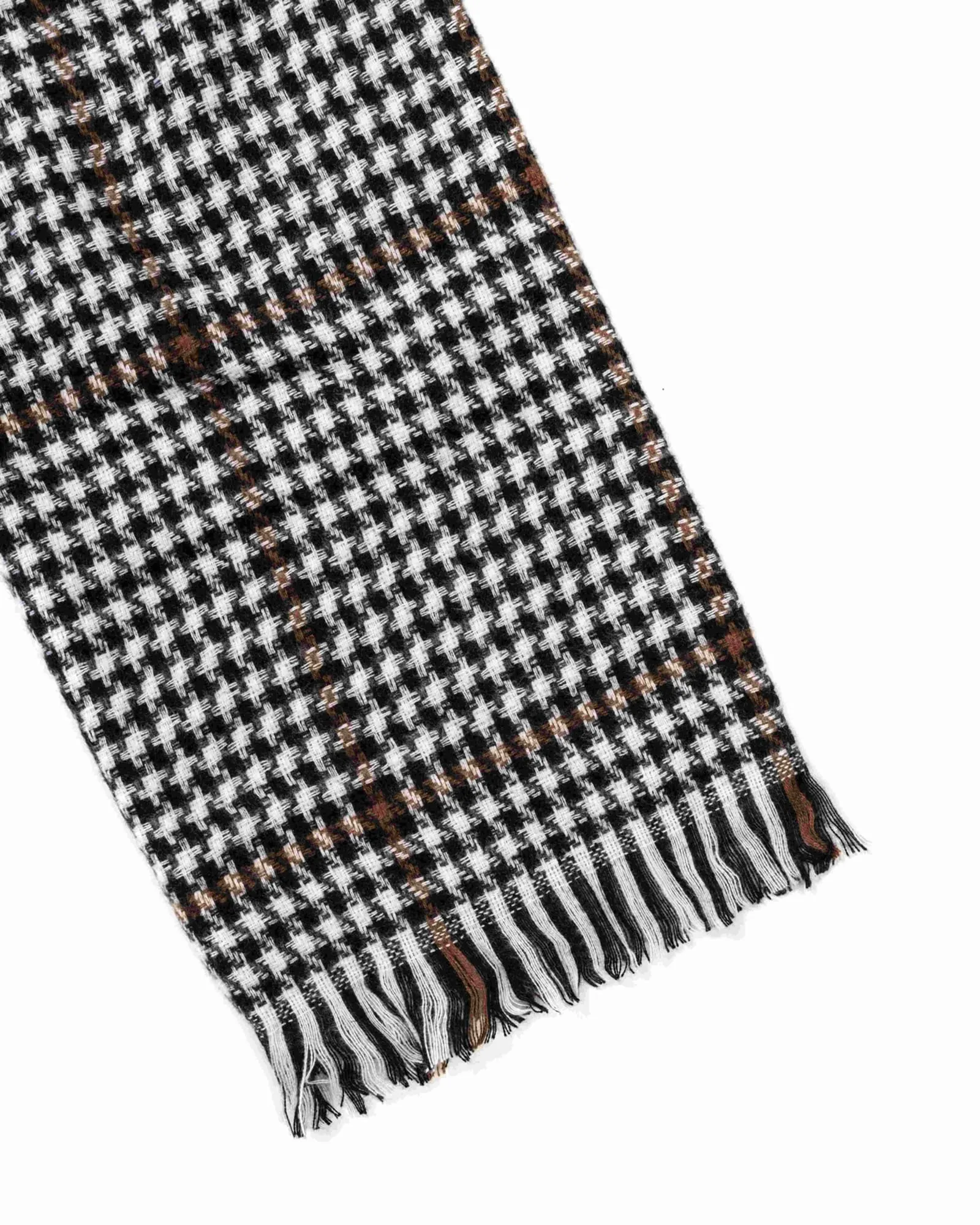 Mixed Patten Soft Tweed Scarves Black | BLACK