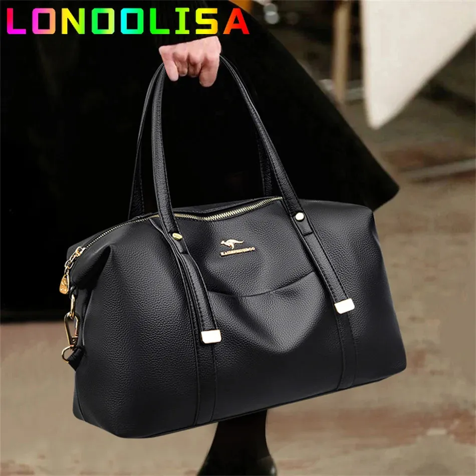 New Luxury Women's Soft Leather Tote Bag Large Capacity Handbag