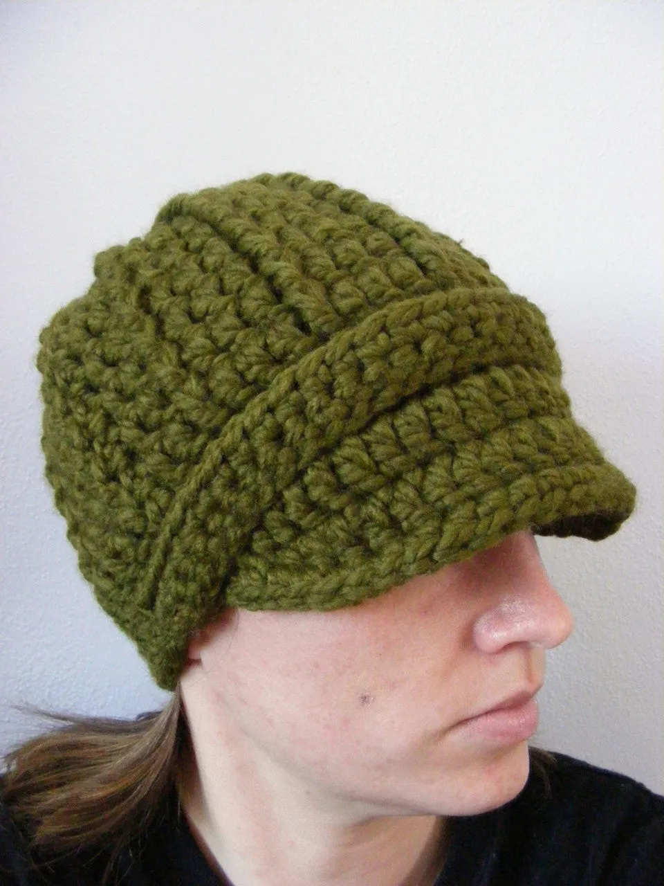 Olive green buckle beanie winter hat