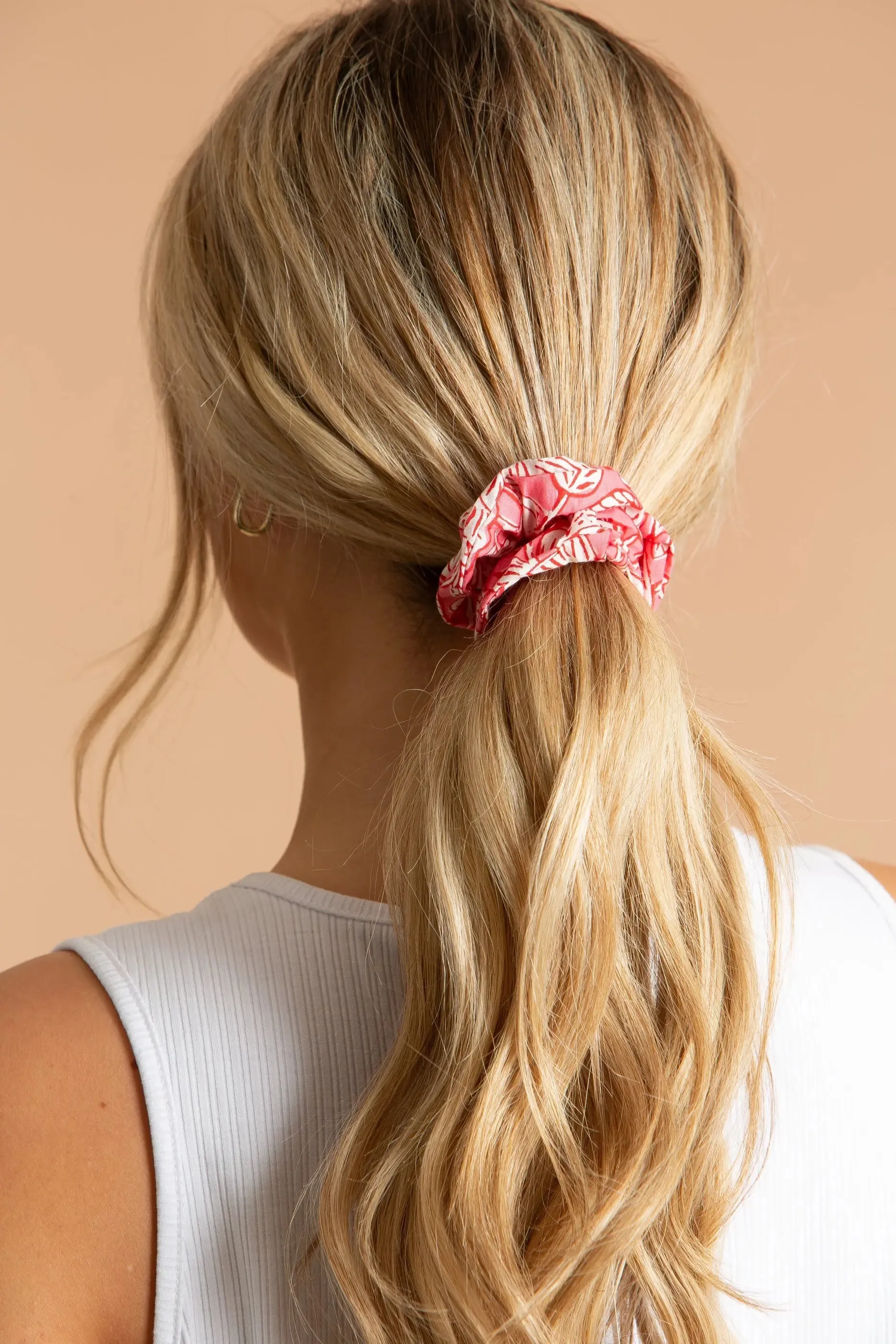 Peony Paisley Floral Cotton Hair Scrunchies