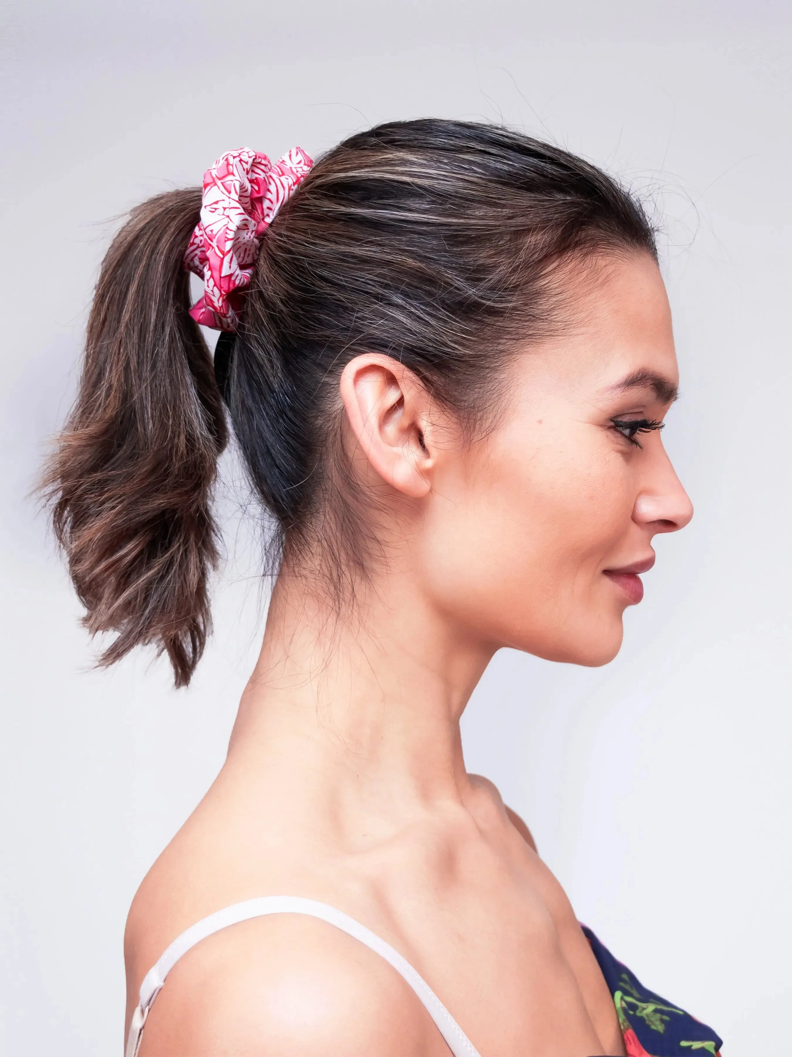 Peony Paisley Floral Cotton Hair Scrunchies