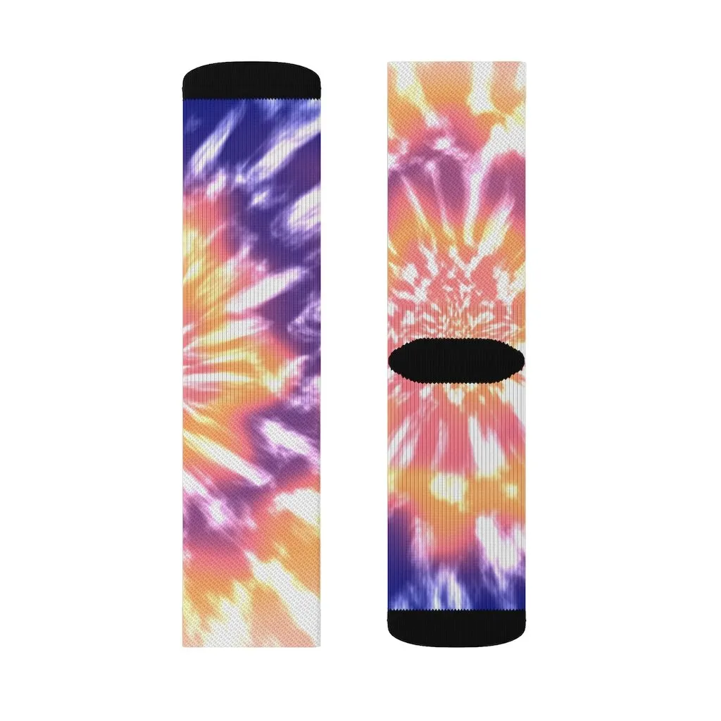 Pink Tie Dye Novelty Socks - Unisex