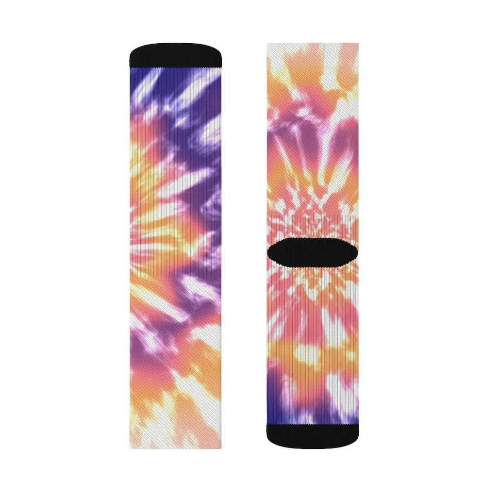 Pink Tie Dye Novelty Socks - Unisex