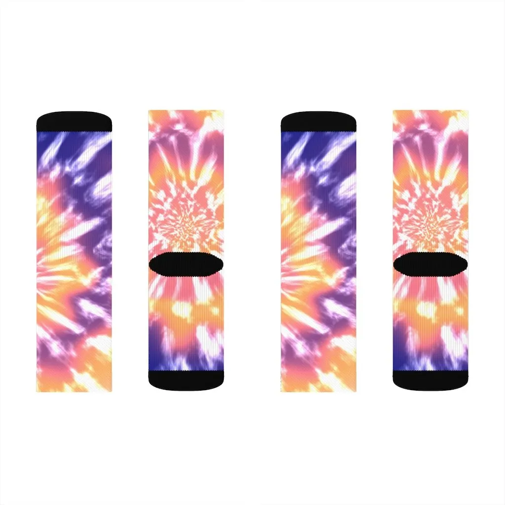 Pink Tie Dye Novelty Socks - Unisex