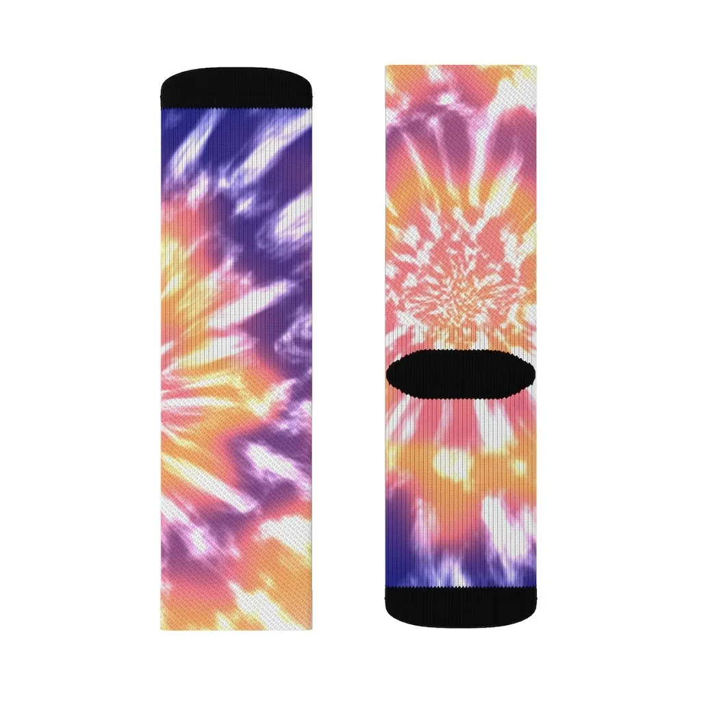 Pink Tie Dye Novelty Socks - Unisex