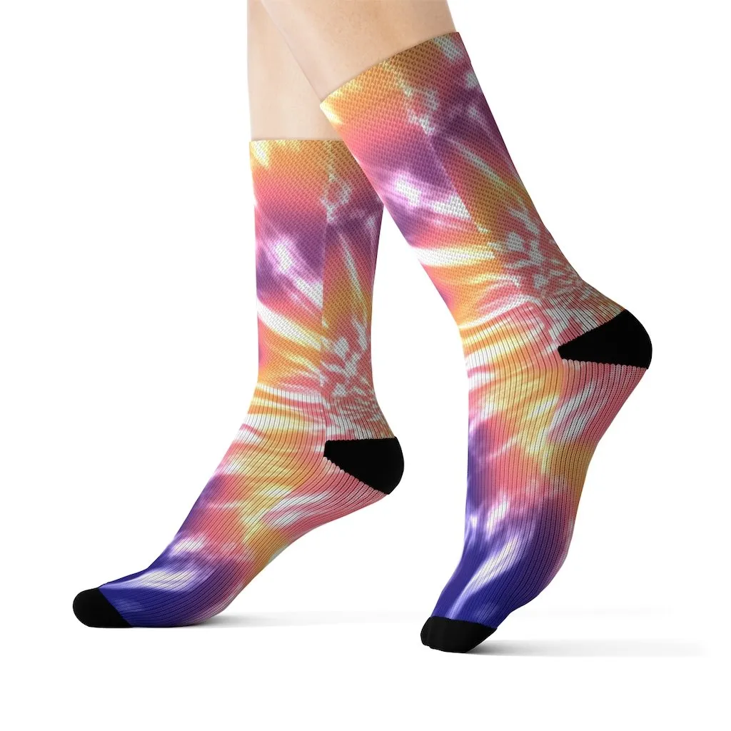 Pink Tie Dye Novelty Socks - Unisex