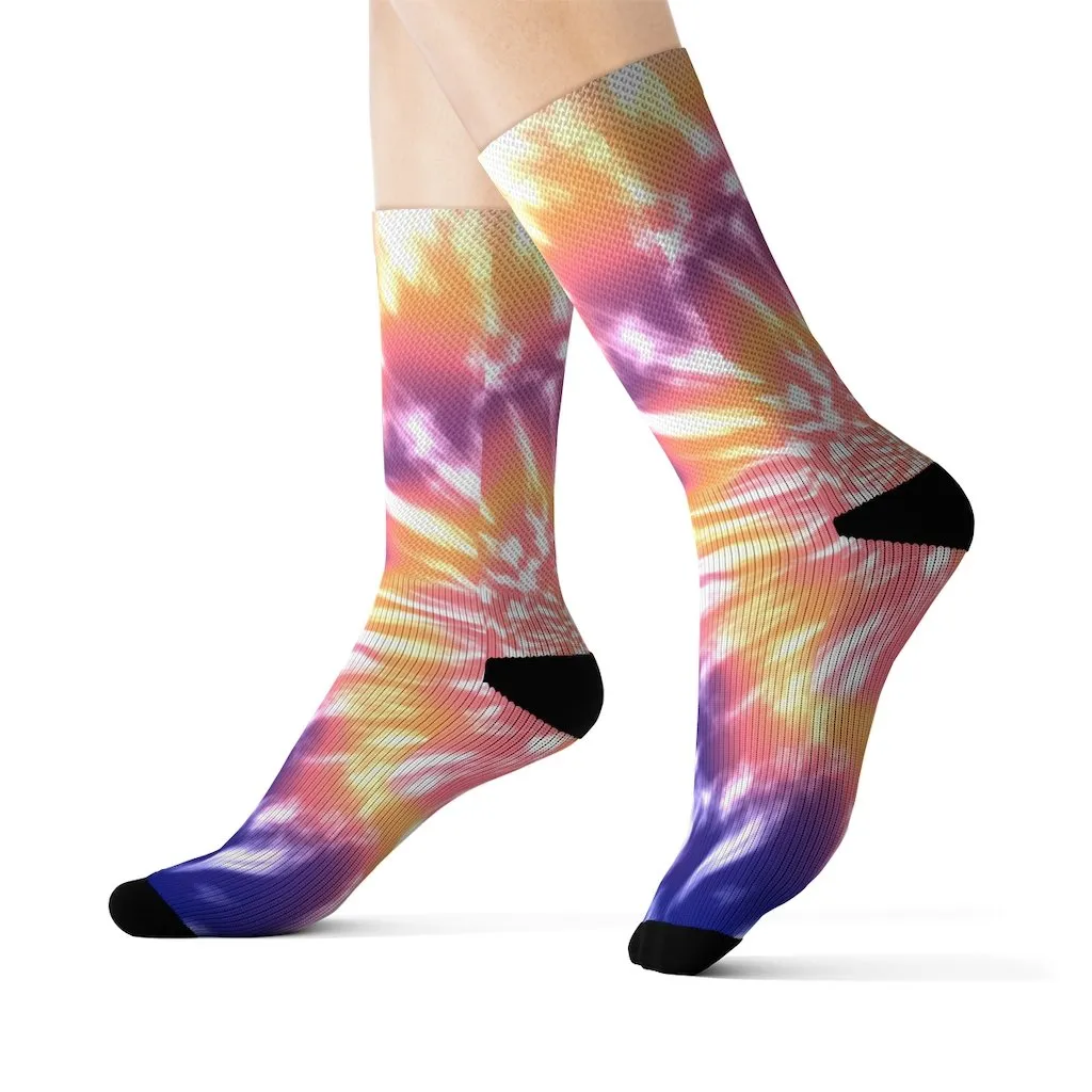 Pink Tie Dye Novelty Socks - Unisex