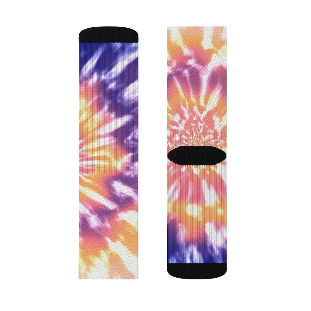 Pink Tie Dye Novelty Socks - Unisex