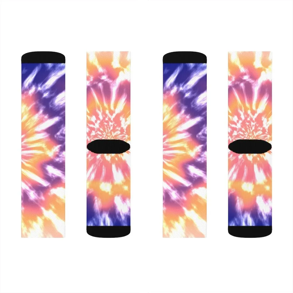 Pink Tie Dye Novelty Socks - Unisex