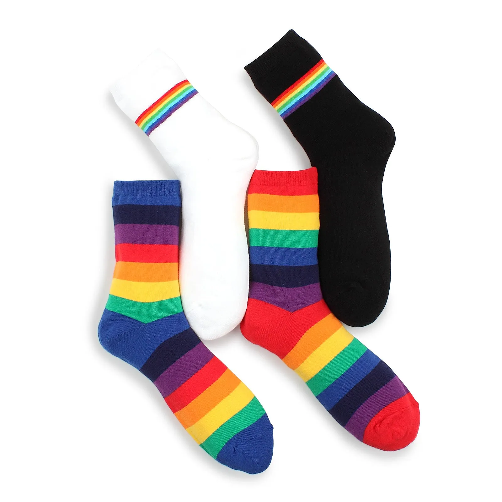 Prism Colorful Cotton Socks Funky Hiphop (Crew 4pairs) AJ14