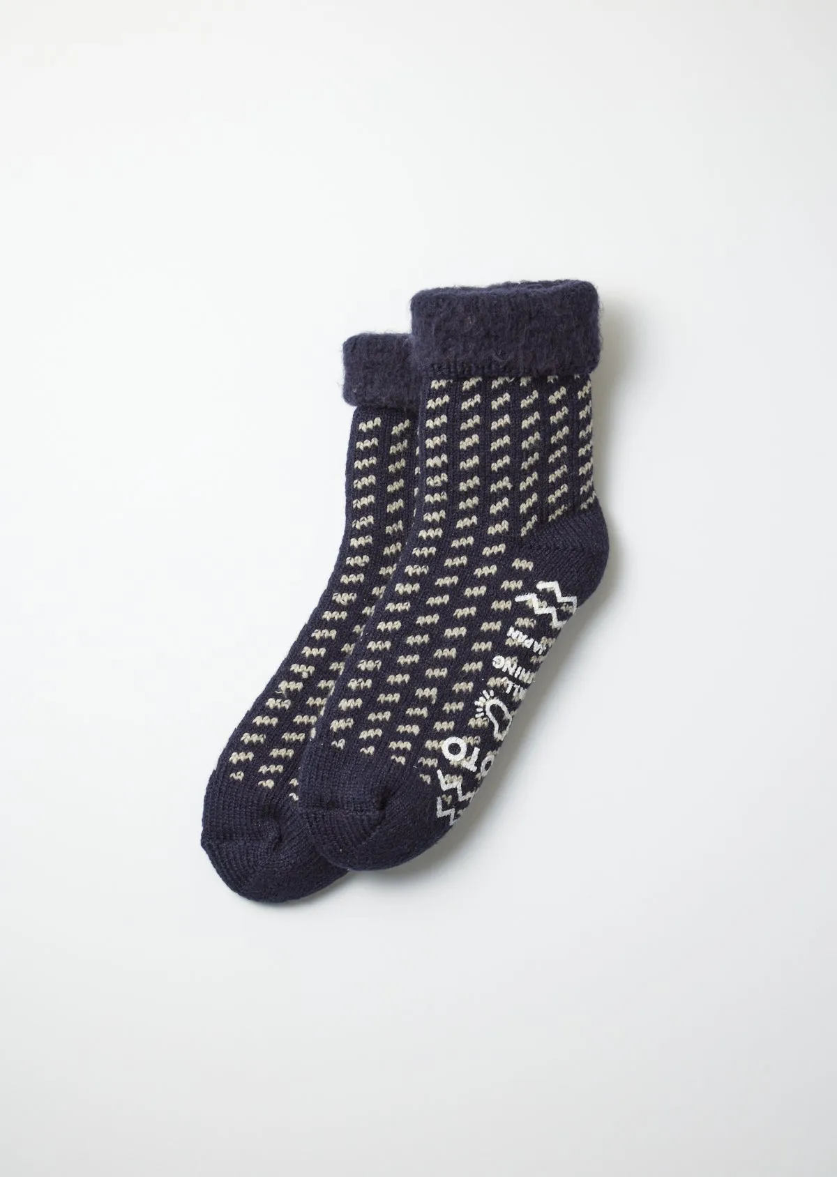 RoToTo R1375 Comfy Room Socks Birds Eye - Navy